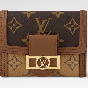 Brand new Louis Vuitton Dauphine Compact Wallet w box reverse monogram leather